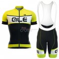 ALE Cycling Jersey Kit Short Sleeve 2016 Black And Yellow