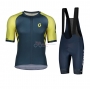 Scott Cycling Jersey Kit Short Sleeve 2021 Yellow Dark Blue