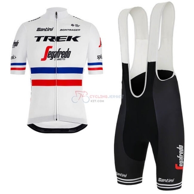 Trek Segafredo Campione France Cycling Jersey Kit Short Sleeve 2018 White
