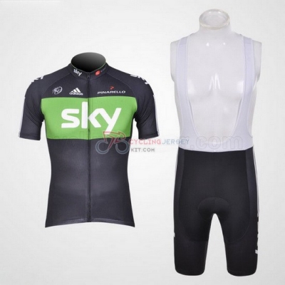 Sky Cycling Jersey Kit Short Sleeve 2012 Black And Green