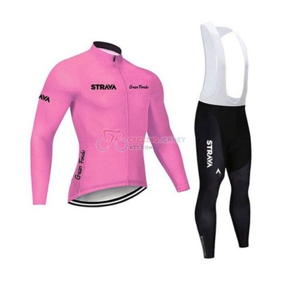 STRAVA Cycling Jersey Kit Long Sleeve 2020 Pink