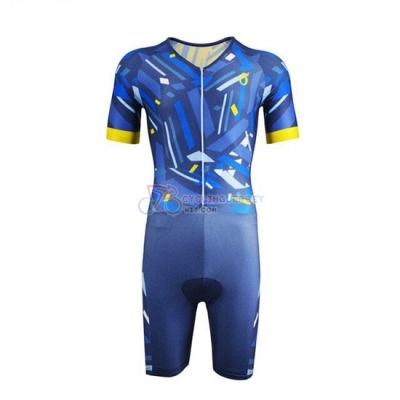Emonder-triathlon Cycling Jersey Kit Short Sleeve 2019 Blue Yellow