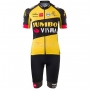 Women Jumbo Visma Cycling Jersey Kit Short Sleeve 2021 Black Yellow
