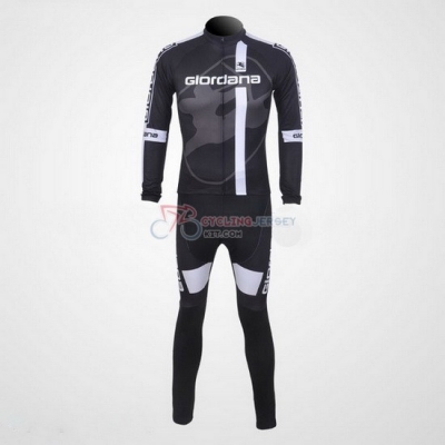 Giordana Cycling Jersey Kit Long Sleeve 2011 Gray And Black