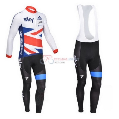 Sky Cycling Jersey Kit Long Sleeve 2013 White And Nosso