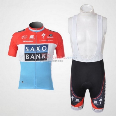 Saxobank Cycling Jersey Kit Short Sleeve 2010 Red And Sky Blue