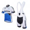 2017 Team Stolting white blue Short Sleeve Cycling Jersey And Bib Shorts Kit