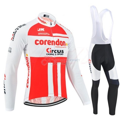 Corendon Circus Cycling Jersey Kit Long Sleeve 2019 White Red