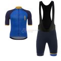 Asturias Vuelta Espana Short Sleeve Cycling Jersey and Bib Shorts Kit 2017 blue