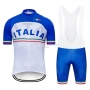 Italy Cycling Jersey Kit Short Sleeve 2019 White Blue