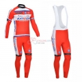 Katusha Cycling Jersey Kit Long Sleeve 2013 White And Red