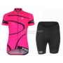 Women Cycling Jersey Kit Pinarello Short Sleeve 2016 Black And Pink