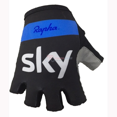 2018 Sky Short Finger Gloves Black Blue