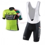 Euskadi Short Sleeve Cycling Jersey and Bib Shorts Kit 2017 green and black