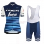 Women Trek Segafredo Cycling Jersey Kit Short Sleeve 2019 Blue