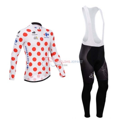 Tour De France Cycling Jersey Kit Long Sleeve 2014 White And Red