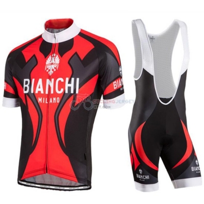 Bianchi Cycling Jersey Kit Short Sleeve 2016 Black And Red