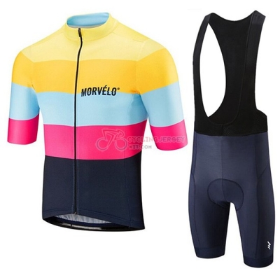 Morvelo Cycling Jersey Kit Short Sleeve 2019 Yellow Pink Black