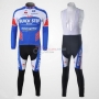 Quick Step Cycling Jersey Kit Long Sleeve 2011 White And Blue