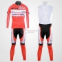 Katusha Cycling Jersey Kit Long Sleeve 2012 White And Orange
