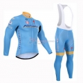 Astana Cycling Jersey Kit Long Sleeve 2015 Blue