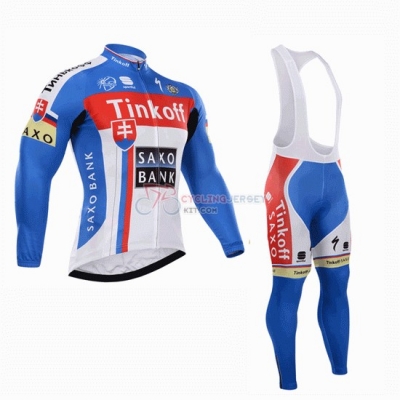 Saxobank Cycling Jersey Kit Long Sleeve 2015 White And Sky Blue