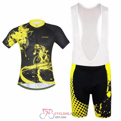 2017 Aogda Cycling Jersey Kit Short Sleeve black and yellow