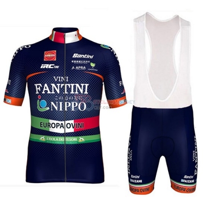 2018 Nippo Vini Fantini Europa Ovini Cycling Jersey Kit Short Sleeve Spento Blue
