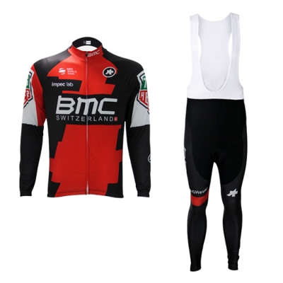 BMC Cycling Jersey Kit Long Sleeve 2017 red and green