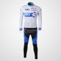 FDJ Cycling Jersey Kit Long Sleeve 2010 White And Light Blue