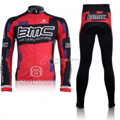BMC Cycling Jersey Kit Long Sleeve 2011 Red And Black