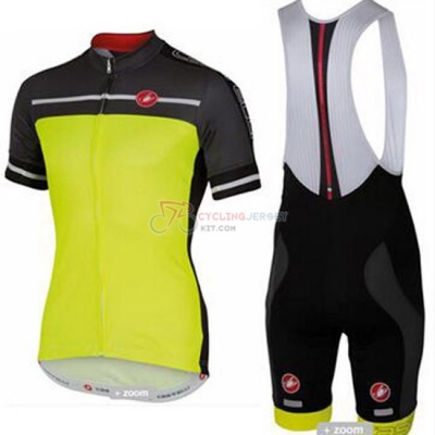 Castelli Cycling Jersey Kit Short Sleeve 2016 Yellow And Gray