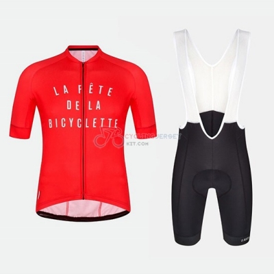La Fete De La Bicyclette Cycling Jersey Kit Short Sleeve 2018 Red