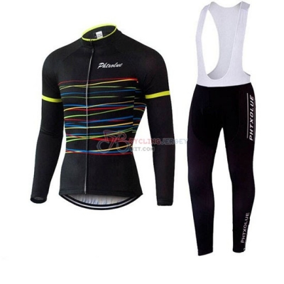 Phtxolue Cycling Jersey Kit Long Sleeve 2019 Black Yellow