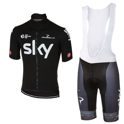 Sky Cycling Jersey Kit Short Sleeve 2017 black and blue