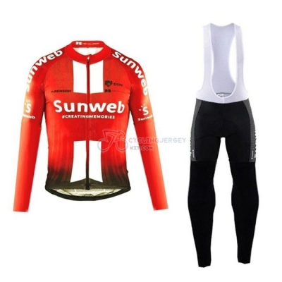 Sunweb Cycling Jersey Kit Long Sleeve 2019 Orange White
