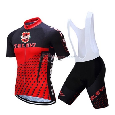 Teleyi Bike Cycling Jersey Kit Short Sleeve 2019 Red Black