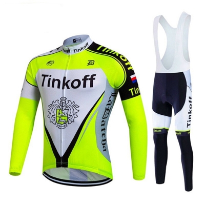 Tinkoff Cycling Jersey Kit Long Sleeve 2017 light green