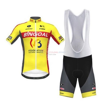Wallonie Bruxelles Cycling Jersey Kit Short Sleeve 2020 Yellow Red