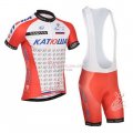 Katusha Cycling Jersey Kit Short Sleeve 2014 White And Red