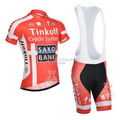 Saxobank Cycling Jersey Kit Short Sleeve 2014 Red