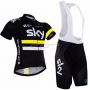 Sky Cycling Jersey Kit Short Sleeve 2016 Yellow And Black