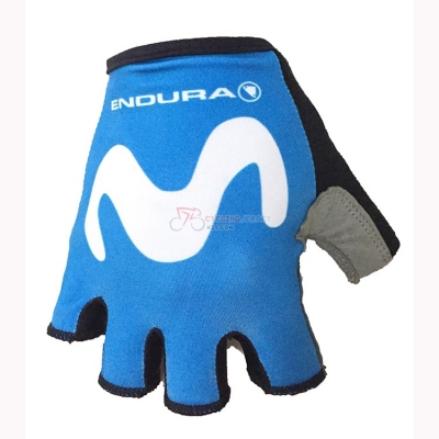 2018 Movistar Short Finger Gloves Blue White