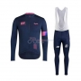 EF Education First-Drapac Cycling Jersey Kit Long Sleeve 2020 Spento Blue