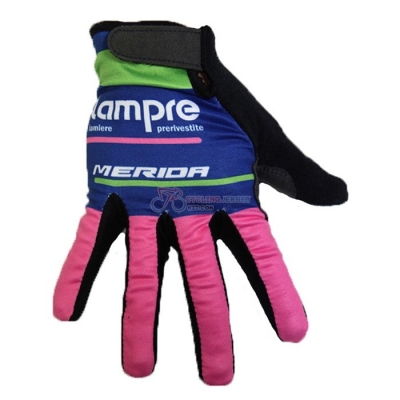 2020 Lampre Merida Long Finger Gloves Pink Blue