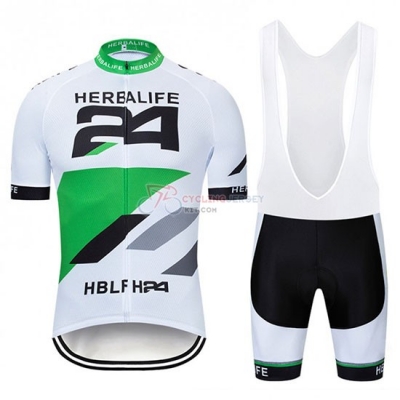 Herbalifr 24 Cycling Jersey Kit Short Sleeve 2019 White Green