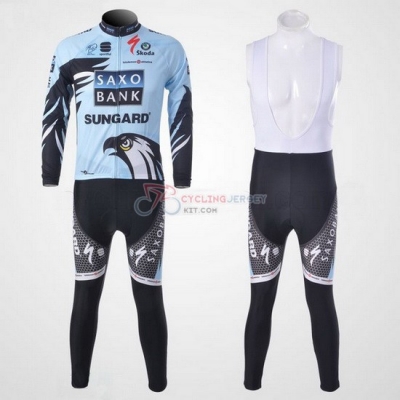 Saxobank Cycling Jersey Kit Long Sleeve 2011 Light Blue