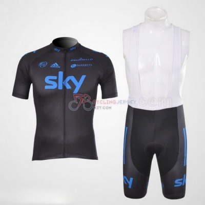 Sky Cycling Jersey Kit Short Sleeve 2012 Black And Blue