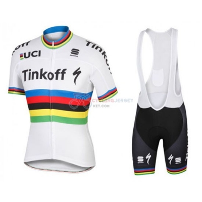 Saxo Bank Cycling Jersey Kit Short Sleeve 2016 White And Blue