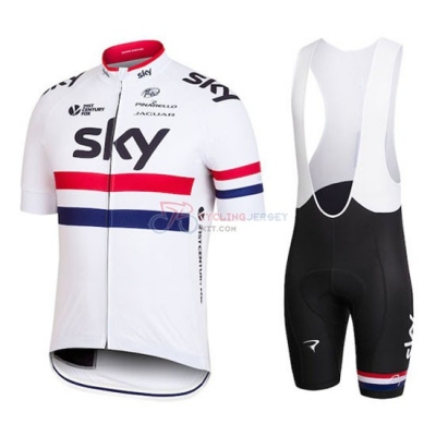 Sky Cycling Jersey Kit Short Sleeve 2016 Red And White